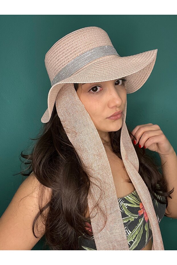 قبعة من القش مربوطة - 3