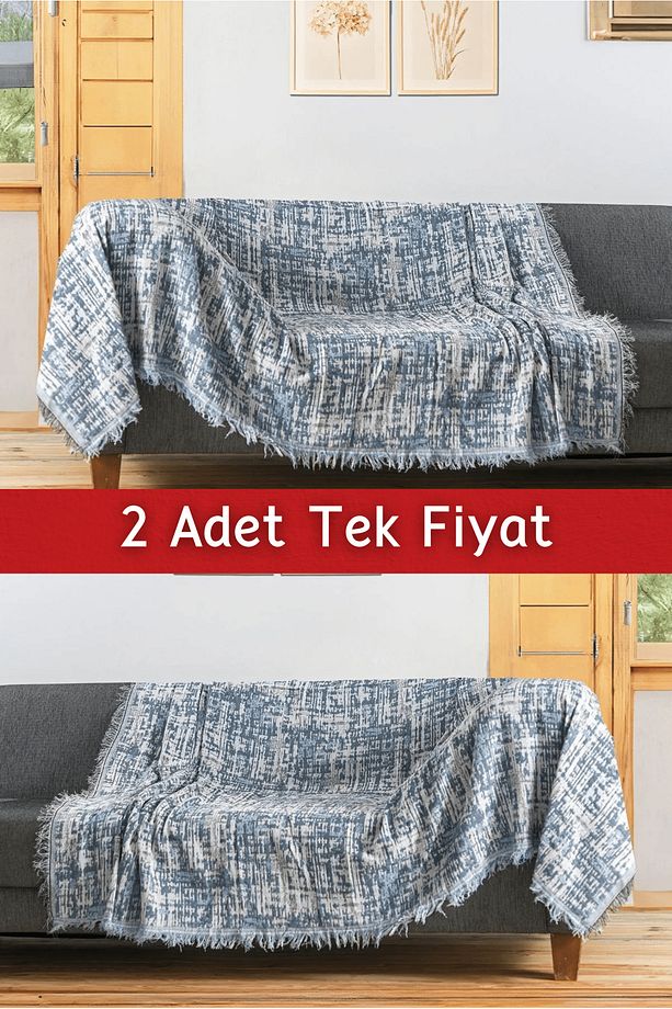 Ikili Set Dokuma Koltuk Örtüsü Seti 170x220cm - 1