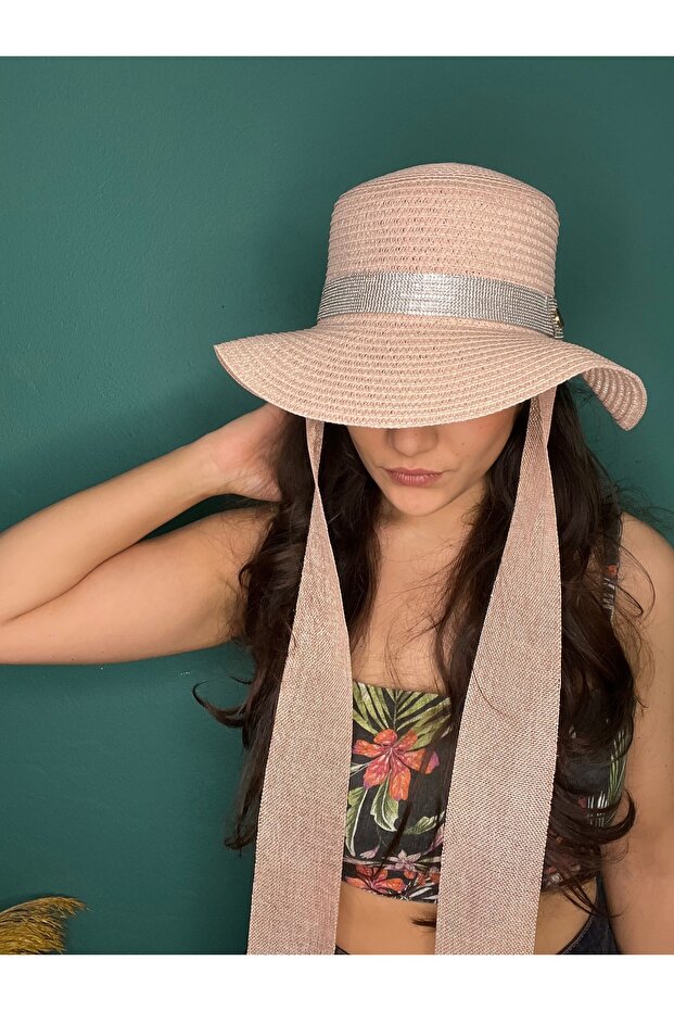 قبعة من القش مربوطة - 6