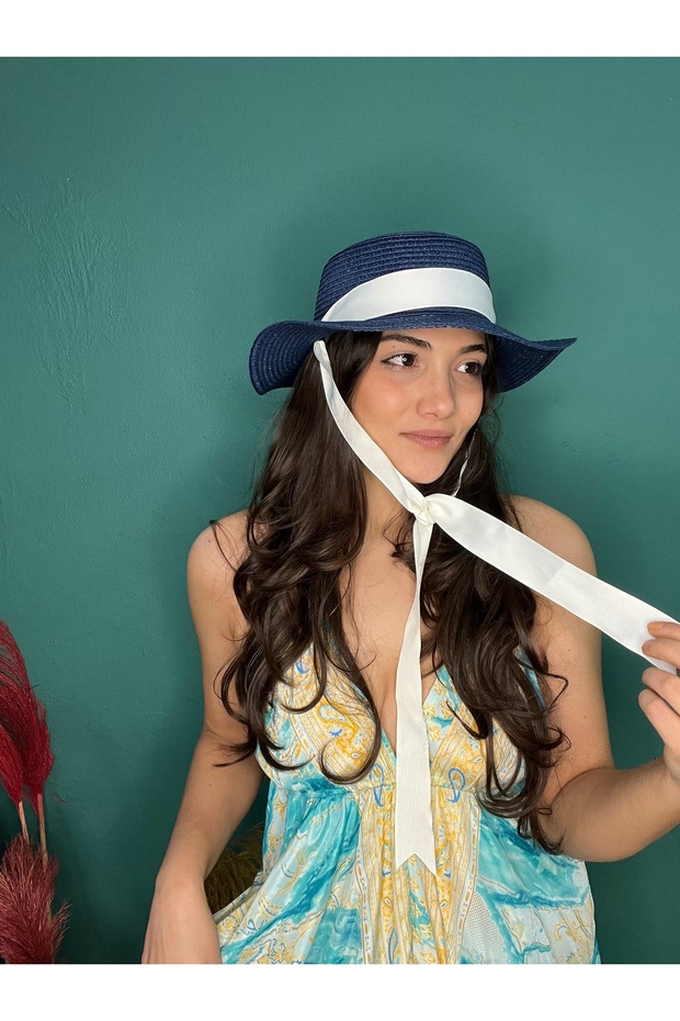 Straw Hat with Ties - 1