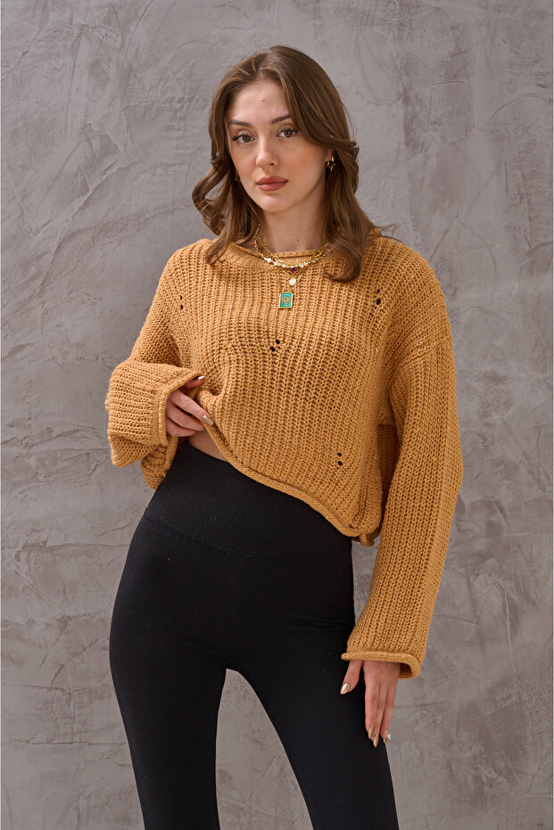 KADIN BELDE DELİKLİ TRİKO - 1