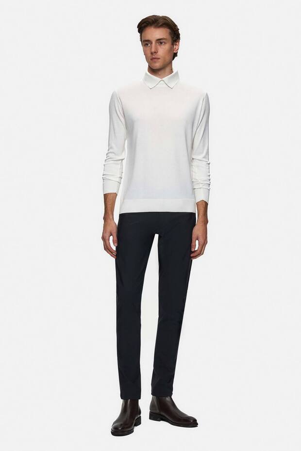 Slim Fit Ekru Kazak - 4