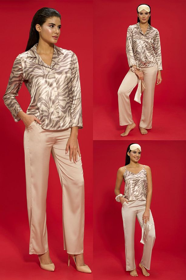 6'lı Zebra Hem Içerde Hem Dışarıda Pijama Taş Takımı - 2