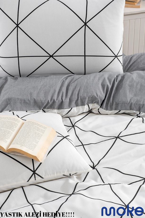 Arzu Geometrik Desenli Tek Kişilik Nevresim Takımı - 2