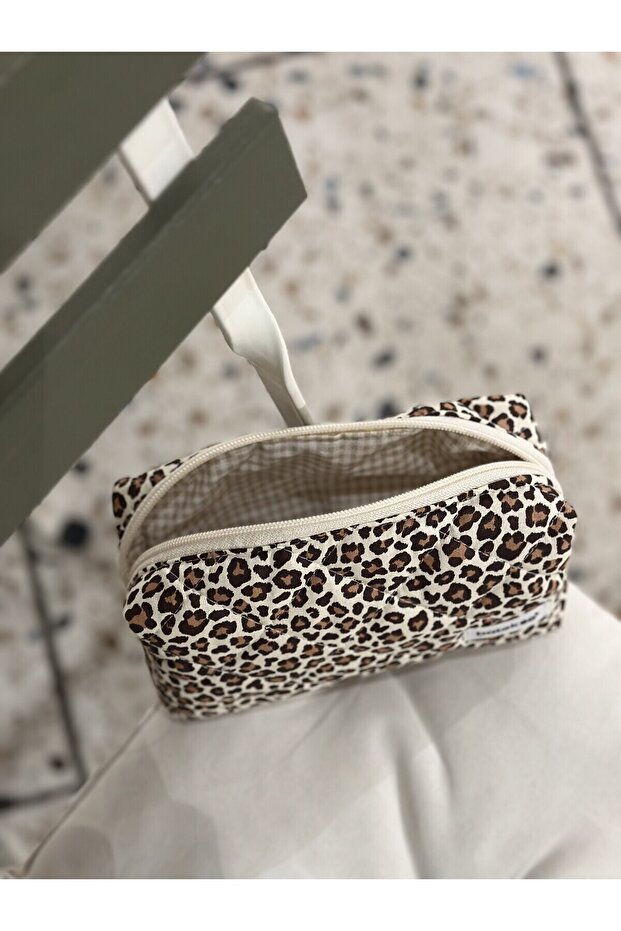 حقيبة قلم منقوشة بنقشة الفهد - 5