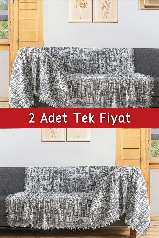Ikili Set Dokuma Koltuk Örtüsü Seti 170x220cm - 1