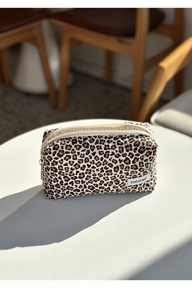 حقيبة قلم منقوشة بنقشة الفهد - 8