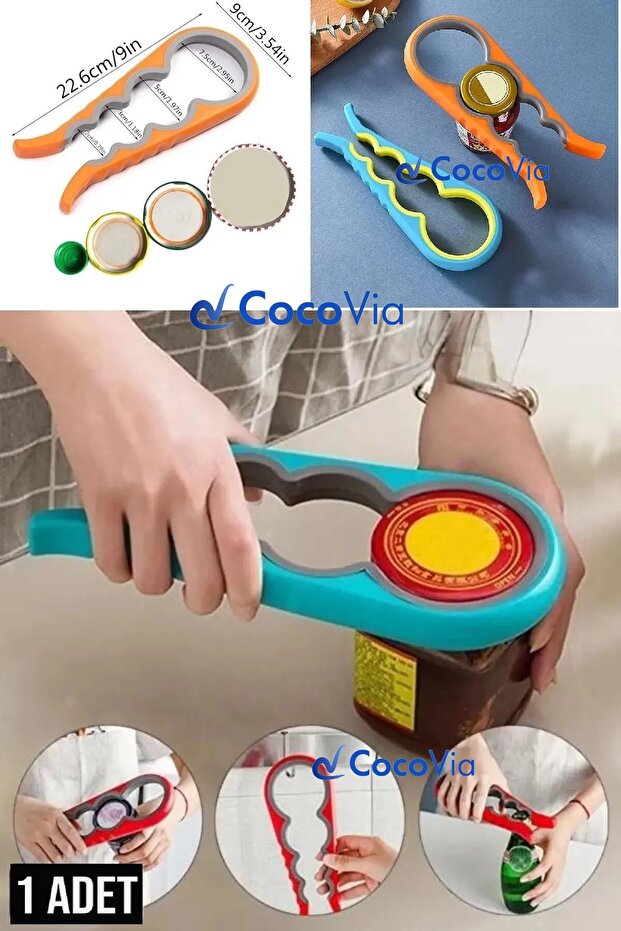 Gradual Practical Jar Lid Opener/4 Joints 8 Stage Bottle Lid Can Opener Non-Slip Silicone