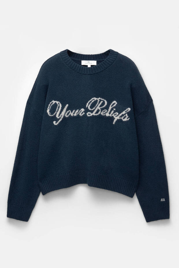 Knit jumper with slogan - 6