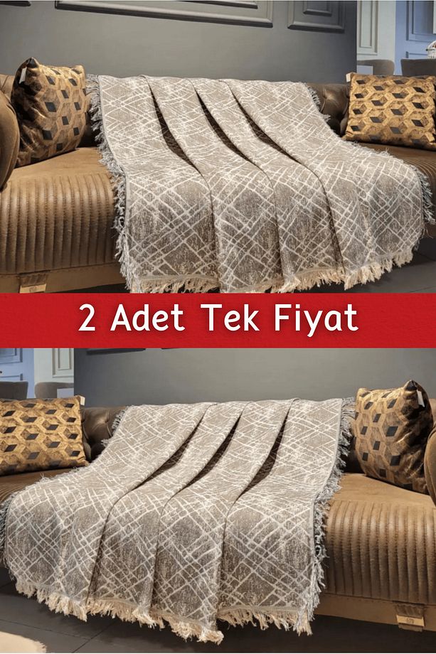 Ikili Set Dokuma Koltuk Örtüsü Seti 170x220cm - 1