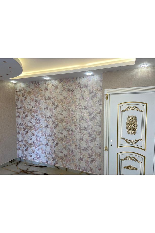 İTHAL 16M2 DUVAR KAĞIDI YAPRAK DESENLİ MODEL KÜMAŞ DOKUMA 3BOYUTLU SİLİNEBİLİR - 2