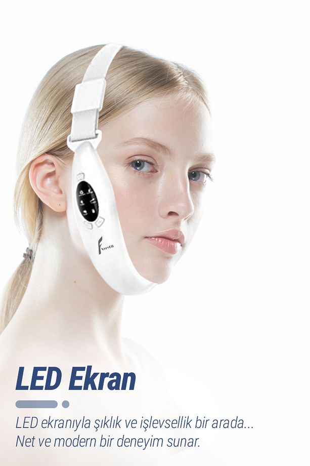 Yüz Germe Çene Gıdı Eritme Elektrikli Ledli Titreşimli 8 Modlu Ems Güzellik Cihazı - 4