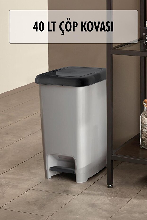 40 Liter Push Trash Can - 1