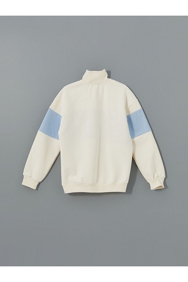 Stitch Baskili Polar Kiz Cocuk Fermuarli Sweatshirt - W4DS56Z4 - 2
