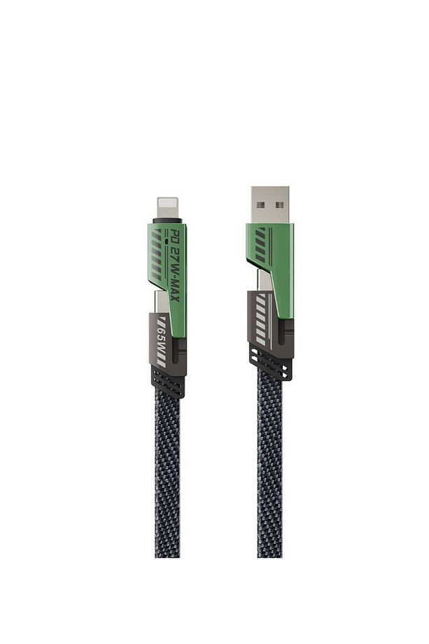 4’lü 2in2 1.5mt Data ve Şarj Kablosu Kablosu Type-C Lightning Bir Arada - 4