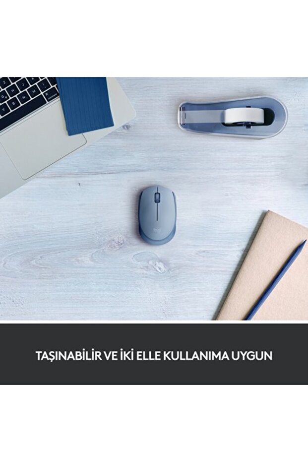 M171 USB Alıcılı Kablosuz Kompakt Mouse, Açık Mavi 910-006866 - 4
