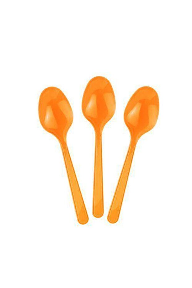 Orange Plastic Spoon Luxury (25 Pcs)
