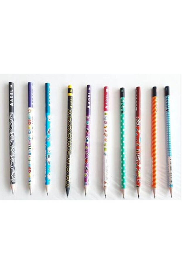 قلم رصاص منقوش متنوع 12 قطعة - 1