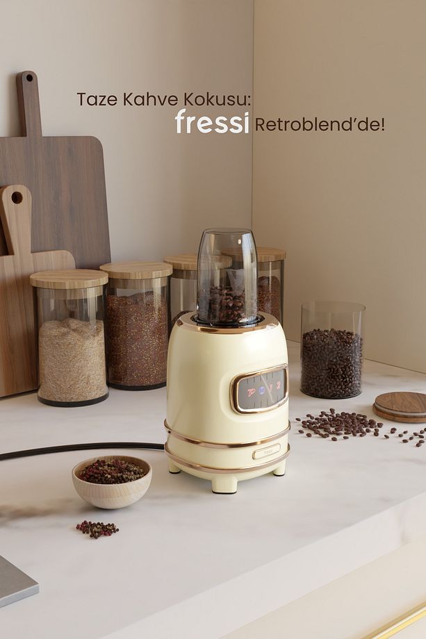 Kişisel Blender Seti Öğütücülü Smoothie Şişeli Blender 1,0 Litre Blendir Seti Fr-bl01 Retroblend - 4