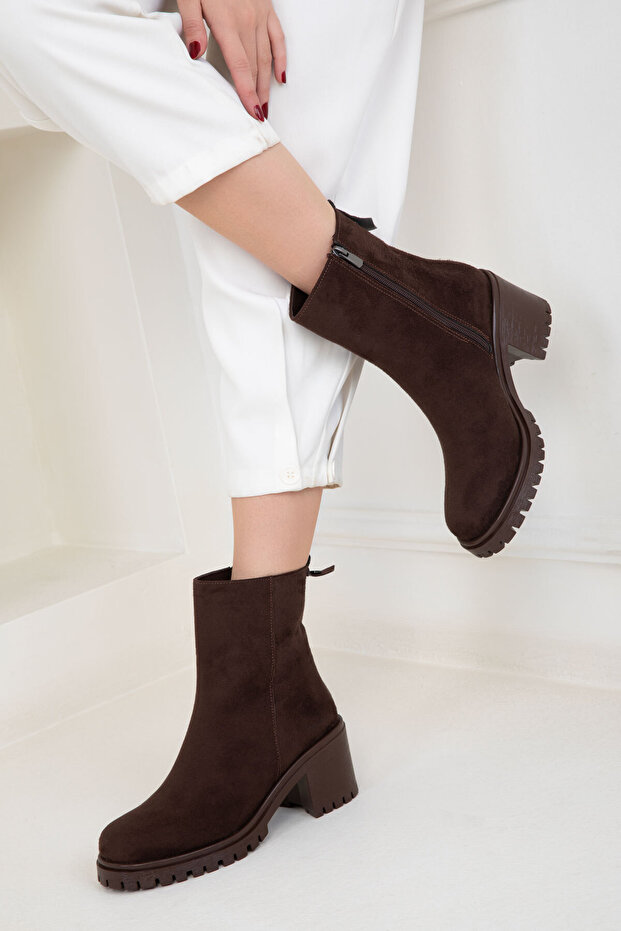 Kahve Süet Kadın Bot & Bootie 19834 - 1