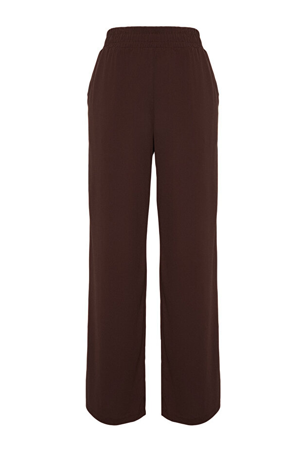 Kahverengi Wide Leg/Rahat Kesim Yüksek Bel Esnek Pantolon TWOSS23PL00129 - 8