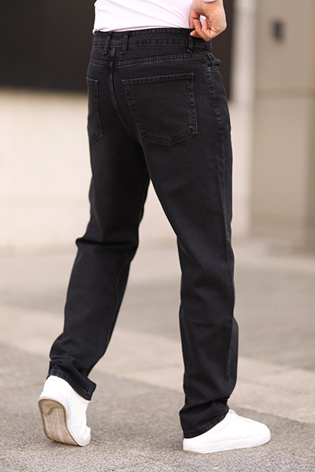 Siyah Smoke Erkek Baggy Fit Jeans Kot Pantolon TMNAW24JE00027 - 5