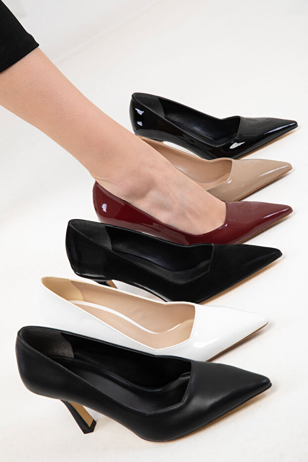 Claret Red λουστρίνι γυναικεία παπούτσια με τακούνι - Μοντέλο 20181 - 5