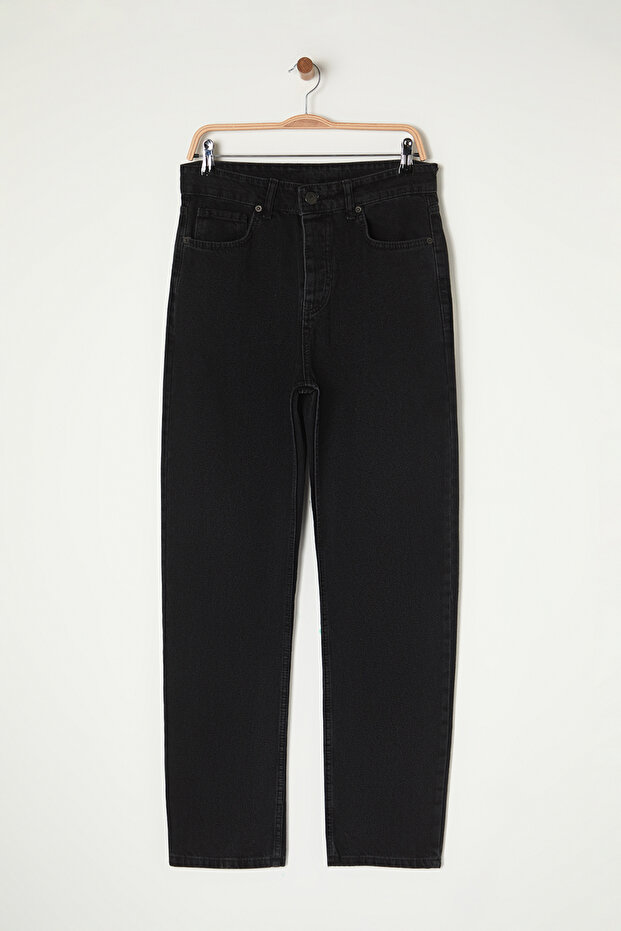 Siyah Smoke Erkek Baggy Fit Jeans Kot Pantolon TMNAW24JE00027 - 6