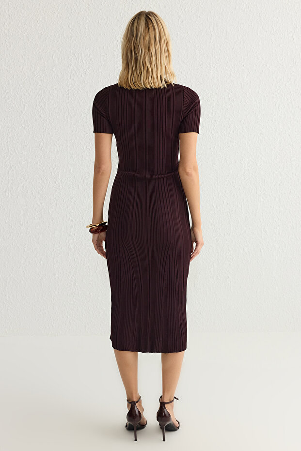 Mürdüm Maxi Polo Yaka Triko Elbise TWOSS24EL00282 - 8