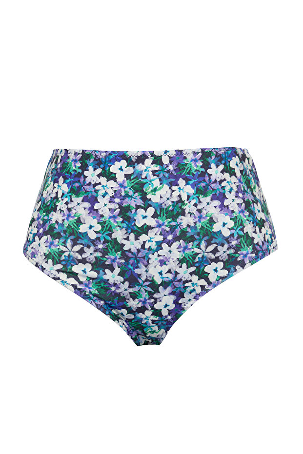 Çok Renkli Çiçek Desenli Pareolu 2'li Set Büyük Beden Bikini Altı TBBSS25CR00003 - 8
