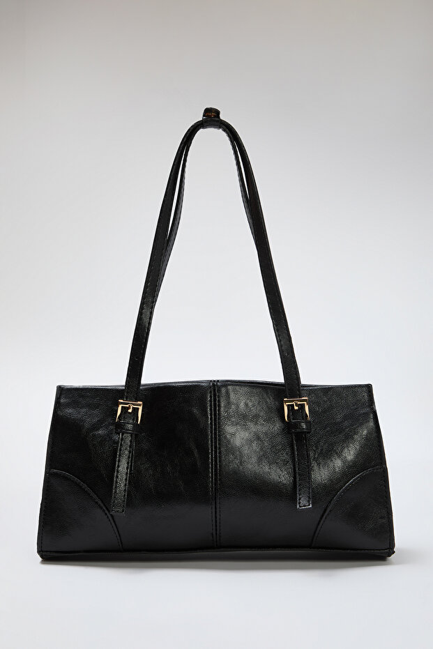 Czarna torba damska na ramię zapinana na zatrzask Takss25Oc00017 - 3