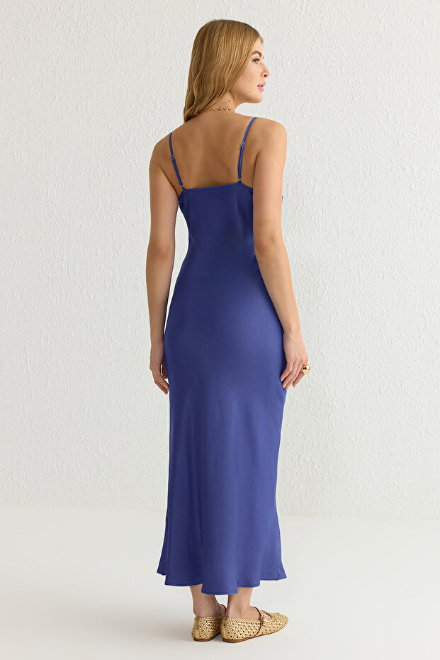 Saks Düz Düz Kesim Maxi Dokuma Elbise TWOSS24EL00163 - 5