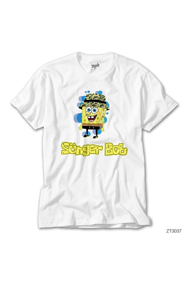 Tricou alb SpongeBob Detective - 1
