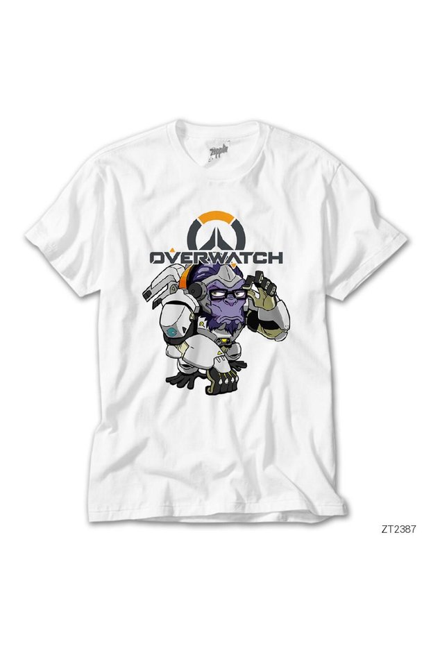 تي شيرت أبيض من Overwatch Winston