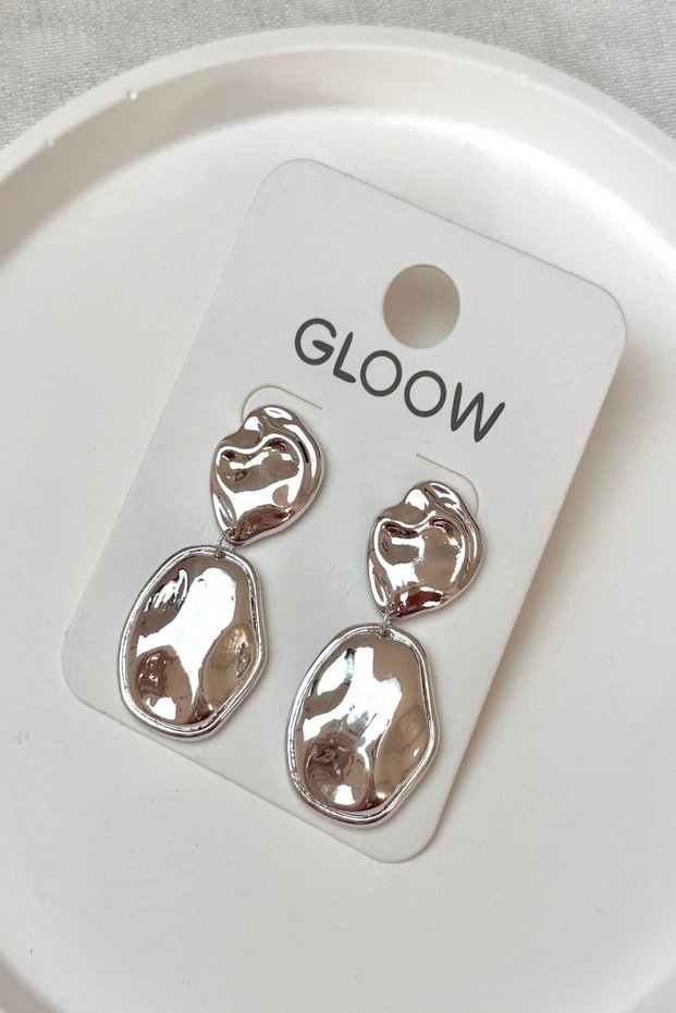 Women's Earrings 5cm Two Oval Scrunch Detail Women's Earrings