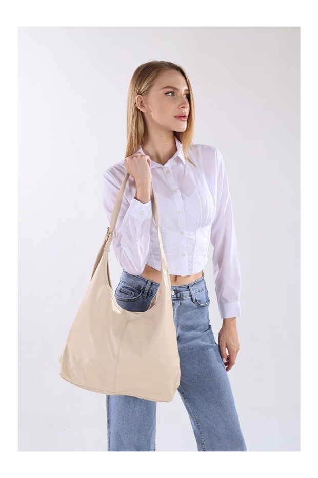 Cream Stylish and Versatile Casual Women's Hand & Shoulder Bag