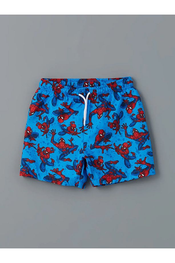 LCW Kids Mavi Bisiklet Yaka Spiderman Baskılı Erkek Çocuk Atlet ve Deniz Şortu - 3