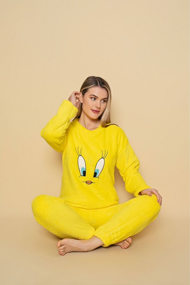 Civciv Peluş Sarı Pijama Takımı - 4