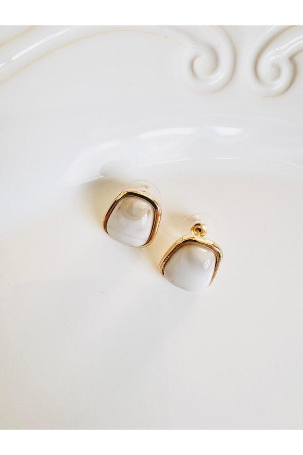 Rectangular Bone Earrings - 1