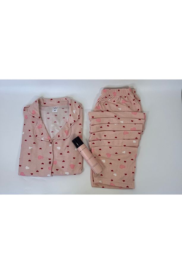 Minik kalpli pembe pijama takımı - 3