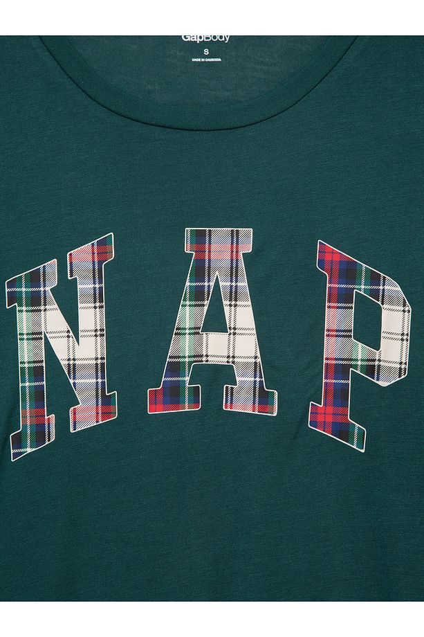 Kadın Koyu Yeşil Nap Grafikli Pijama Üstü - 3