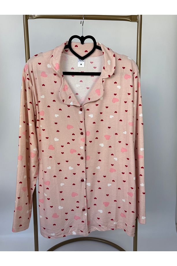Minik kalpli pembe pijama takımı - 1