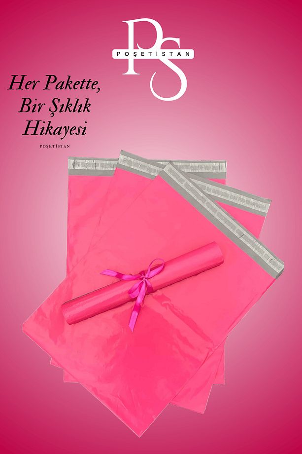Premium Fuşya 100 Adet 30x38x5 Cm Kargo Poşeti - 5