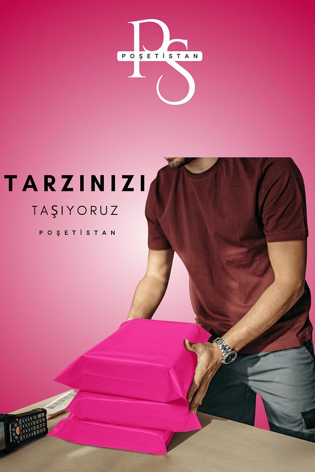 Premium Fuşya 100 Adet 30x38x5 Cm Kargo Poşeti - 4