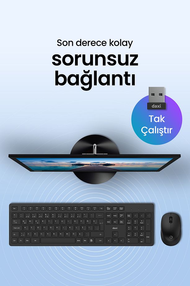 MK150 Wireless Combo Sessiz 2.4GHz Kablosuz Türkçe Q Klavye Mouse Seti - 3