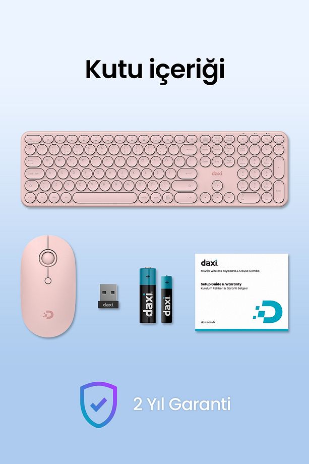 MK250 Elegance Combo Sessiz 2.4GHz Kablosuz Türkçe Q Klavye Mouse Seti - 7