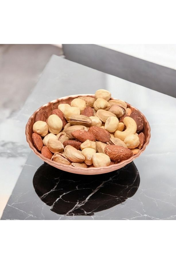 Bakır Çerezlik Bakır Kahvaltılık Kahvaltı Tabağı Oyma İşçilikli 10 CM Kahvaltı Tabağı 6 Lı Set - 2