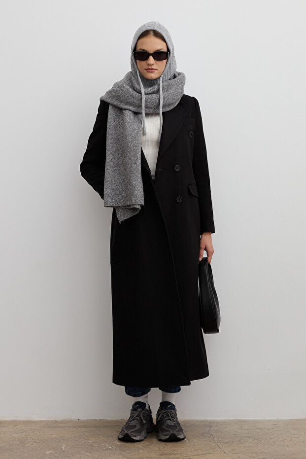 سترة معطف أسود - 1