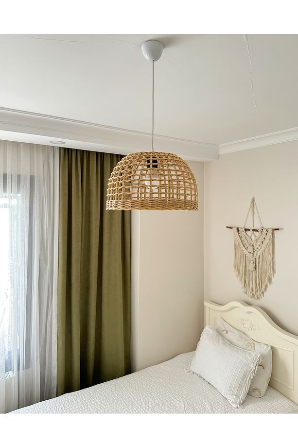 Rattan Avize Bambu Hasır Avize Özel Üretim El Yapımı Avize(duy Dahil) - 5