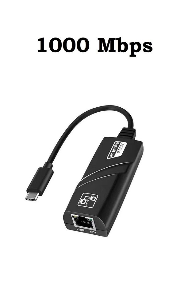 Bilgisayar Uyumlu Type-c To Rj45 Ethernet Çevirici Dönüştürücü Adaptör Destekli 1000Mbps - 1